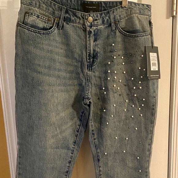Who What Wear Pearl & Stud Jeans Sz 10 - Picture 2 of 6